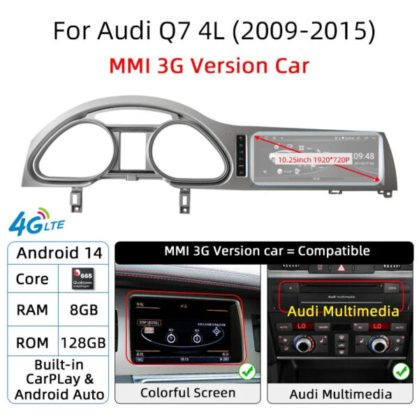 Android 14 Auto Car Radio Carplay Screen For Audi Q7 4L 2005-2015 MMI 2G 3G GPS Navi with Rear Camera Automotive Multimedia DSP - Image 8