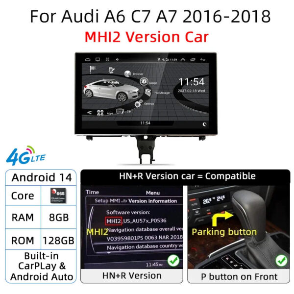 Android 14 Carplay Car Multimedia Player For Audi A6 C7 A7 2012~2018 Touch Screen 4G Music Stereo GPS Navi 8+256GB Auto Radio - Image 16