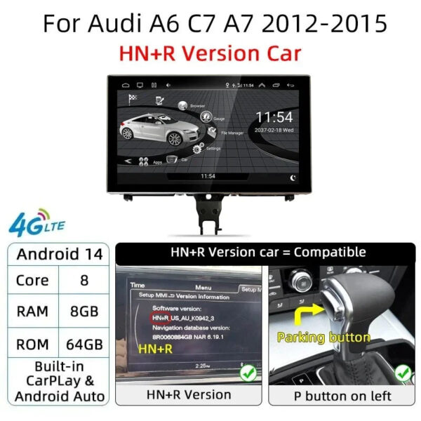Android 14 Carplay Car Multimedia Player For Audi A6 C7 A7 2012~2018 Touch Screen 4G Music Stereo GPS Navi 8+256GB Auto Radio - Image 9