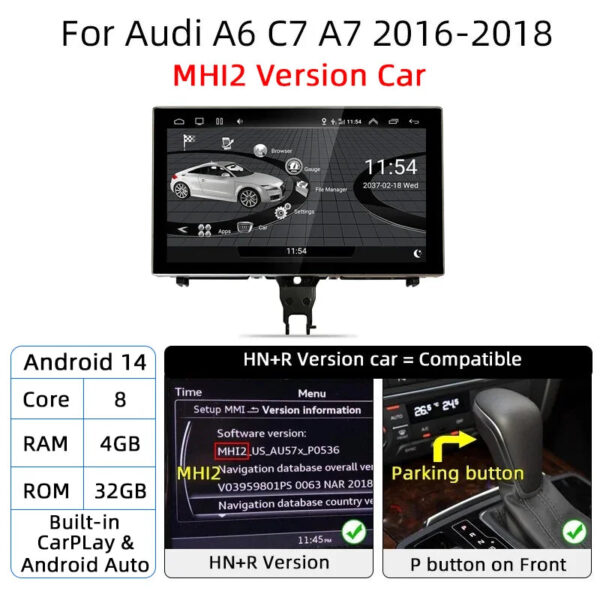 Android 14 Carplay Car Multimedia Player For Audi A6 C7 A7 2012~2018 Touch Screen 4G Music Stereo GPS Navi 8+256GB Auto Radio - Image 20