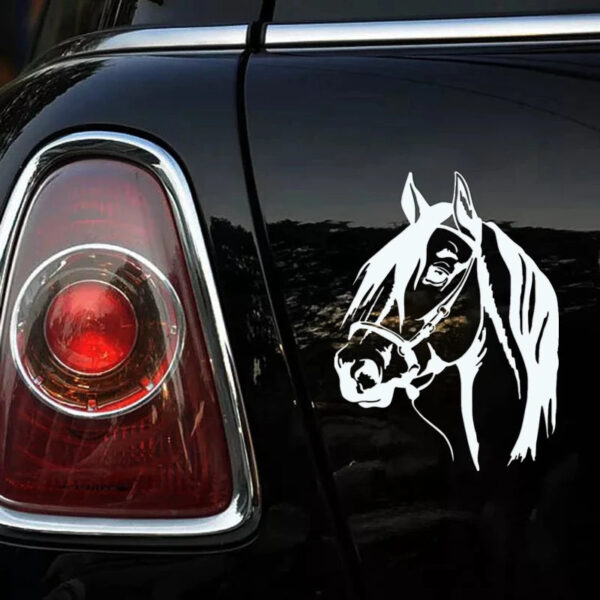 40677# Die-Cut Vinyl Decal Horse Head Car Sticker Waterproof Auto Decors on Bumper Rear Window - Image 3
