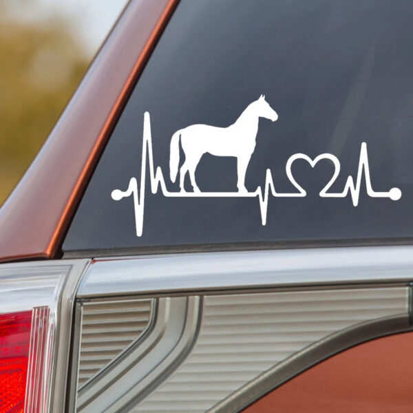 24x12cm Horse Heartbeat Lifeline Vinyl Decal Car Sticker Waterproof Auto Decors on Car Body Bumper Rear Window Laptop #S60371 - Image 2