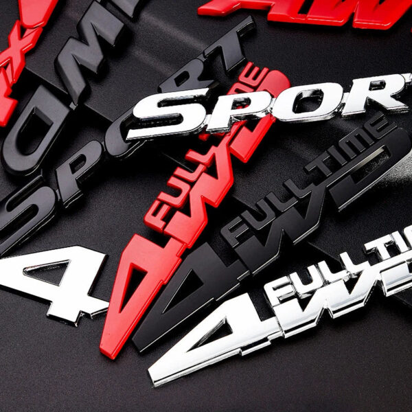 1x Fashion Sport Emblem Badge Car Trunk Fender Sticker Auto Car Racing Decal Decor Silver Black Accessories - Image 5