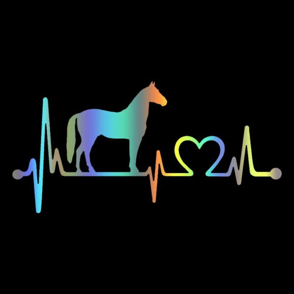 24x12cm Horse Heartbeat Lifeline Vinyl Decal Car Sticker Waterproof Auto Decors on Car Body Bumper Rear Window Laptop #S60371 - Image 9