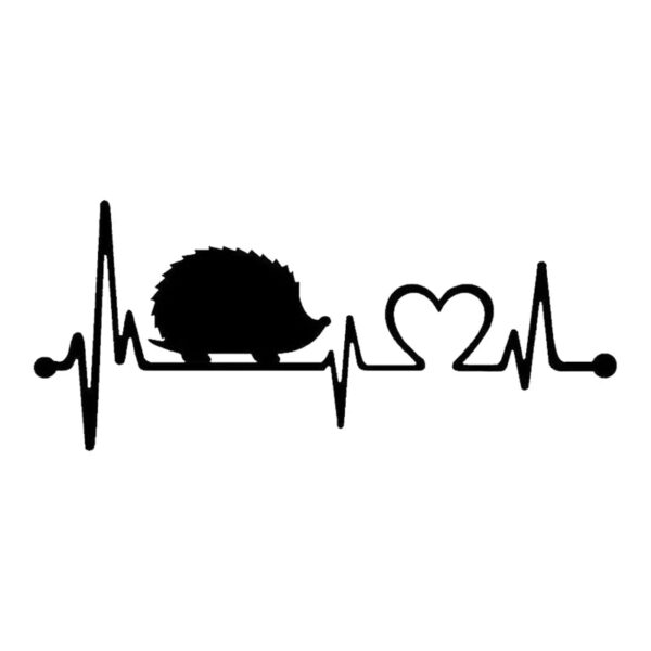 Hedgehog Heartbeat Lifeline Die-Cut Vinyl Decal Car Sticker Waterproof Auto Decors on Car Body Bumper Rear Window Laptop #S60182 - Image 10