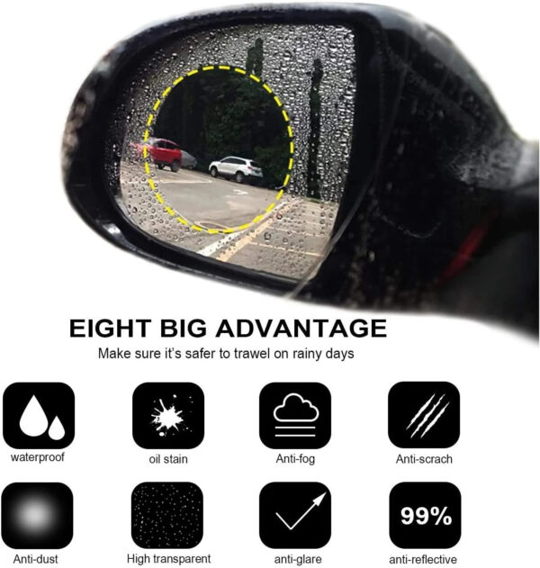 2 Pcs Car Sticker Rainproof Film for Car Rearview Mirror Car Rearview Mirror Rain Film Clear Waterproof Auto Sticker Accessories - Image 4