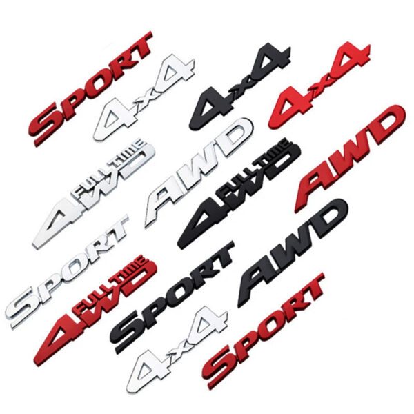 1x Fashion Sport Emblem Badge Car Trunk Fender Sticker Auto Car Racing Decal Decor Silver Black Accessories - Image 2