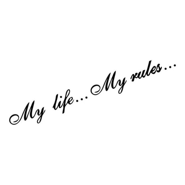 Creative Car Stickers and Decals 20*3cm 8.5*60cm My life...My rules... Auto Car Sticker - Image 3