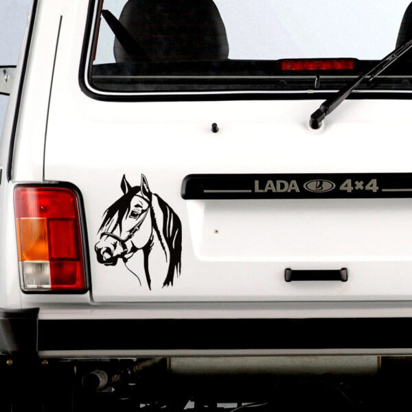 40677# Die-Cut Vinyl Decal Horse Head Car Sticker Waterproof Auto Decors on Bumper Rear Window - Image 4