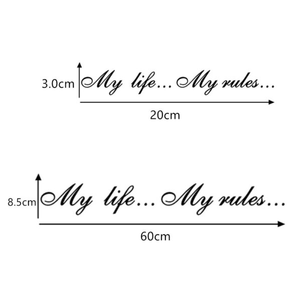 Creative Car Stickers and Decals 20*3cm 8.5*60cm My life...My rules... Auto Car Sticker - Image 2