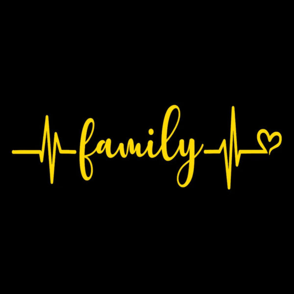 Family Heartbeat Die-Cut Vinyl Decal Car Sticker Waterproof Auto Decors on Car Body Bumper Rear Window Laptop #S60220 - Image 12