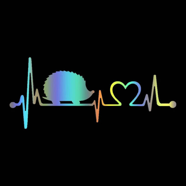 Hedgehog Heartbeat Lifeline Die-Cut Vinyl Decal Car Sticker Waterproof Auto Decors on Car Body Bumper Rear Window Laptop #S60182 - Image 7