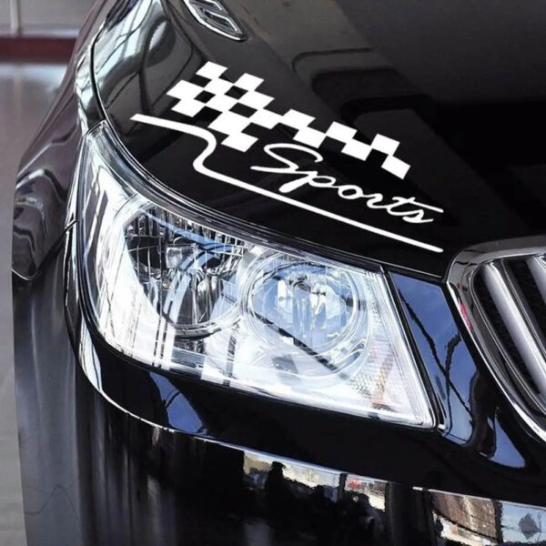 SPORT Letter Checkered Racing Flag Removable Car Sticker Auto Reflective Decal Vinyl Stickers Water-resistant Bumper Decals - Image 3