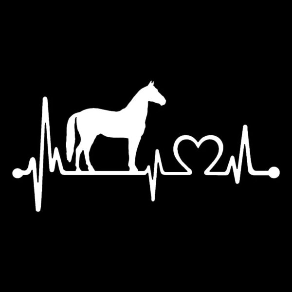 24x12cm Horse Heartbeat Lifeline Vinyl Decal Car Sticker Waterproof Auto Decors on Car Body Bumper Rear Window Laptop #S60371 - Image 7