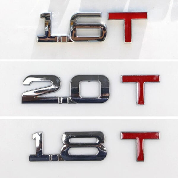3D Metal Car Trunk Engine Displacement Scale Emblem Auto Stickers 1.3T 1.4T 1.5T 1.6T 1.8T 2.0T 2.2T 2.4T 2.5T 2.8T 3.0T - Image 3