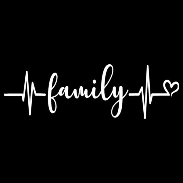 Family Heartbeat Die-Cut Vinyl Decal Car Sticker Waterproof Auto Decors on Car Body Bumper Rear Window Laptop #S60220 - Image 9
