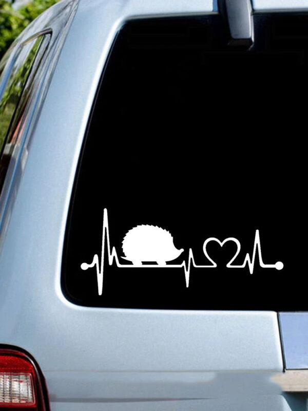 Hedgehog Heartbeat Lifeline Die-Cut Vinyl Decal Car Sticker Waterproof Auto Decors on Car Body Bumper Rear Window Laptop #S60182 - Image 2