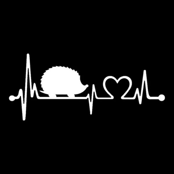 Hedgehog Heartbeat Lifeline Die-Cut Vinyl Decal Car Sticker Waterproof Auto Decors on Car Body Bumper Rear Window Laptop #S60182 - Image 8