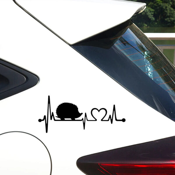 Hedgehog Heartbeat Lifeline Die-Cut Vinyl Decal Car Sticker Waterproof Auto Decors on Car Body Bumper Rear Window Laptop #S60182 - Image 4