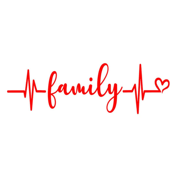 Family Heartbeat Die-Cut Vinyl Decal Car Sticker Waterproof Auto Decors on Car Body Bumper Rear Window Laptop #S60220 - Image 7