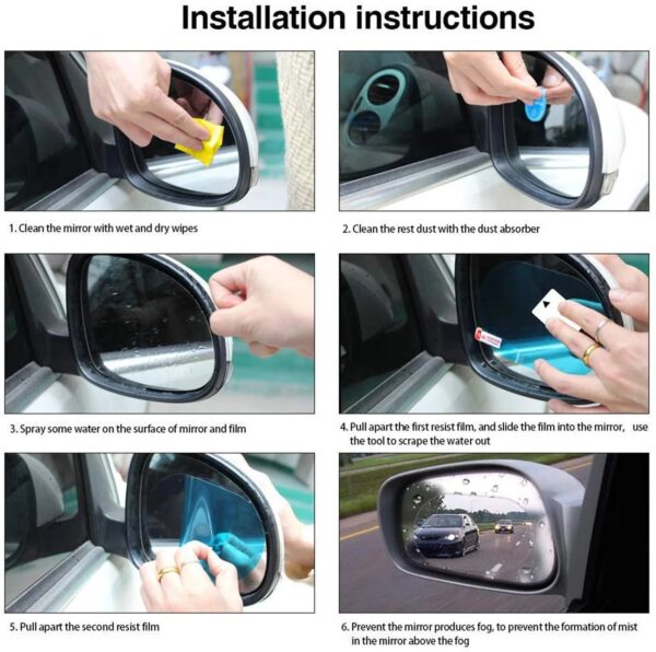 2 Pcs Car Sticker Rainproof Film for Car Rearview Mirror Car Rearview Mirror Rain Film Clear Waterproof Auto Sticker Accessories - Image 5