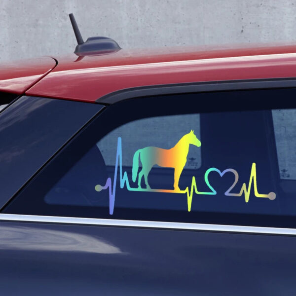 24x12cm Horse Heartbeat Lifeline Vinyl Decal Car Sticker Waterproof Auto Decors on Car Body Bumper Rear Window Laptop #S60371 - Image 4