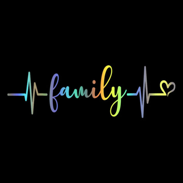 Family Heartbeat Die-Cut Vinyl Decal Car Sticker Waterproof Auto Decors on Car Body Bumper Rear Window Laptop #S60220 - Image 10