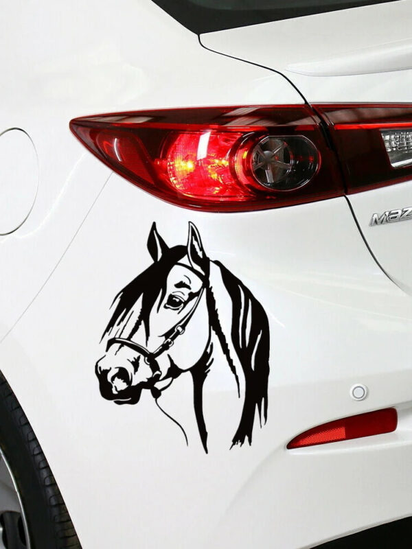 40677# Die-Cut Vinyl Decal Horse Head Car Sticker Waterproof Auto Decors on Bumper Rear Window - Image 6