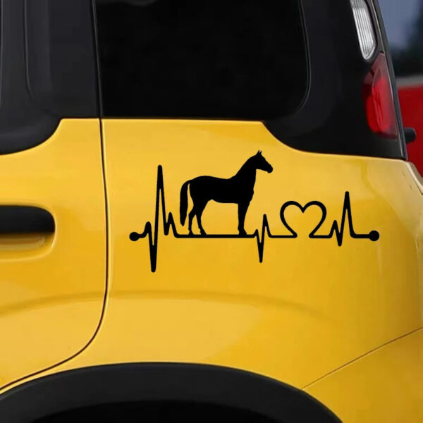 24x12cm Horse Heartbeat Lifeline Vinyl Decal Car Sticker Waterproof Auto Decors on Car Body Bumper Rear Window Laptop #S60371 - Image 3