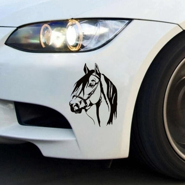 40677# Die-Cut Vinyl Decal Horse Head Car Sticker Waterproof Auto Decors on Bumper Rear Window - Image 5