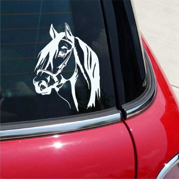 40677# Die-Cut Vinyl Decal Horse Head Car Sticker Waterproof Auto Decors on Bumper Rear Window - Image 2