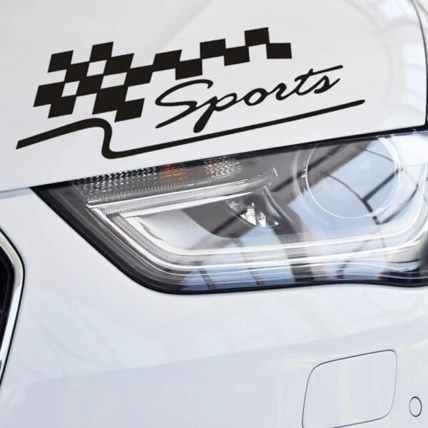 SPORT Letter Checkered Racing Flag Removable Car Sticker Auto Reflective Decal Vinyl Stickers Water-resistant Bumper Decals - Image 4