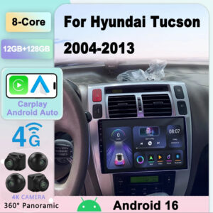 Car Radio Android 16 for Hyundai Tucson 2004-2013 Multimedia Video Player Navigation 2 Din DVD Head Unit Stereo Carplay Speakers