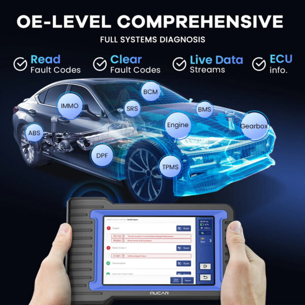 MUCAR VO7 VO7S Plus Auto OBD2 Scanner Profession Full System IMMO DPF 28 Reset ECU Coding Active Test Car Diagnosis Tool - Image 2