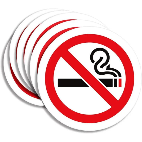 4pcs No Smoking Sign Warning Sign Stickers Anti-scratch No Smoking Warning Logo Decal Car Accessories Car Sticker