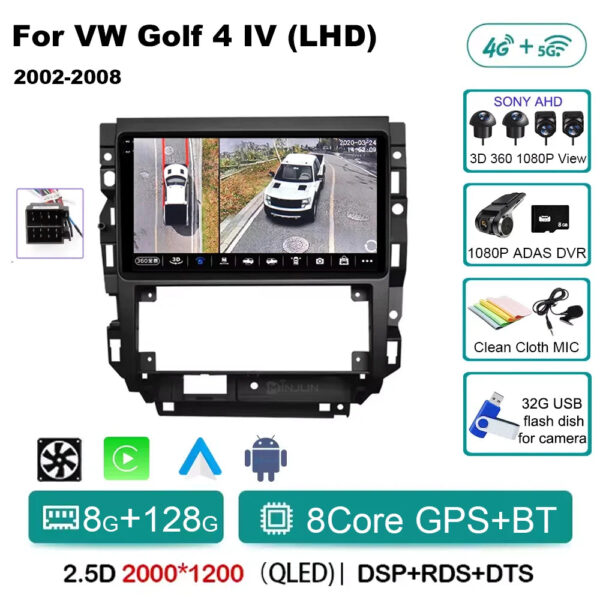 Car Radio Android 15 For Volkswagen VW Golf 4 IV Jetta MK4 Classics Multimedia Player Carplay GPS Android Auto Stereo DSP WIFI - Image 11