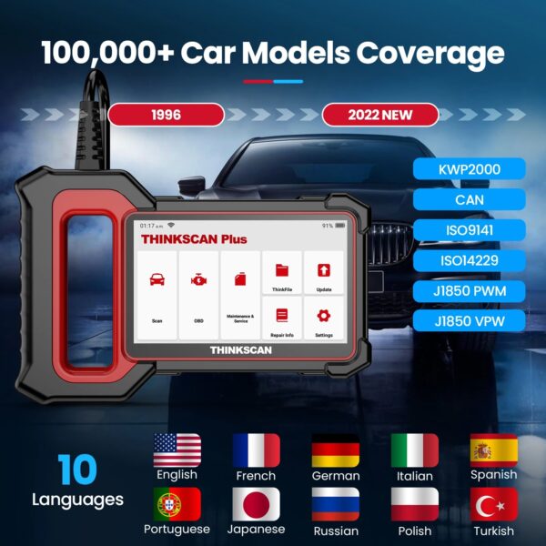 Thinkscan Plus S7 OBD2 Scanner Car Diagnostic Scanner for Engine ABS Transmission AC BCM IC Airbag Code Reader Auto Scan Tools - Image 6