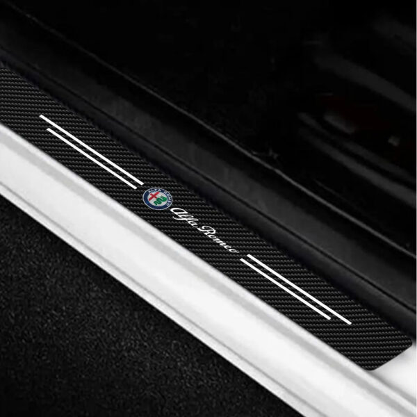 4PCS Pu leather Car Door Sill Threshold Anti-scratch Protector Stickers For Alfa Romeo Sportiva GT 147 156 Mito Auto Accessories - Image 5