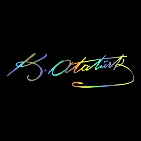 CS-905# 25*7cm Signature Ataturk car sticker vinyl decal white/black for auto car stickers styling car decoration - Image 8