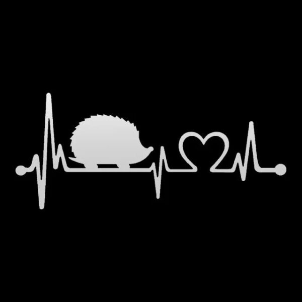 Hedgehog Heartbeat Lifeline Die-Cut Vinyl Decal Car Sticker Waterproof Auto Decors on Car Body Bumper Rear Window Laptop #S60182 - Image 9