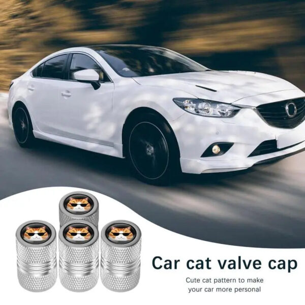 4Pcs Tire Valve Stem Cap Covers Leak-Proof Aluminum Alloy Tire Air Cap Car Cat Tire Caps Valve Cover For Tires Wheel Parts - Image 4