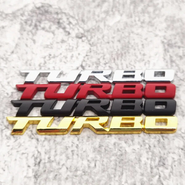 9.7*1.1 cm Car Styling Car Turbo Boost Loading Boosting 3D Metal Chrome Zinc Alloy 3D Emblem Badge Sticker Decal Auto Accessory - Image 2