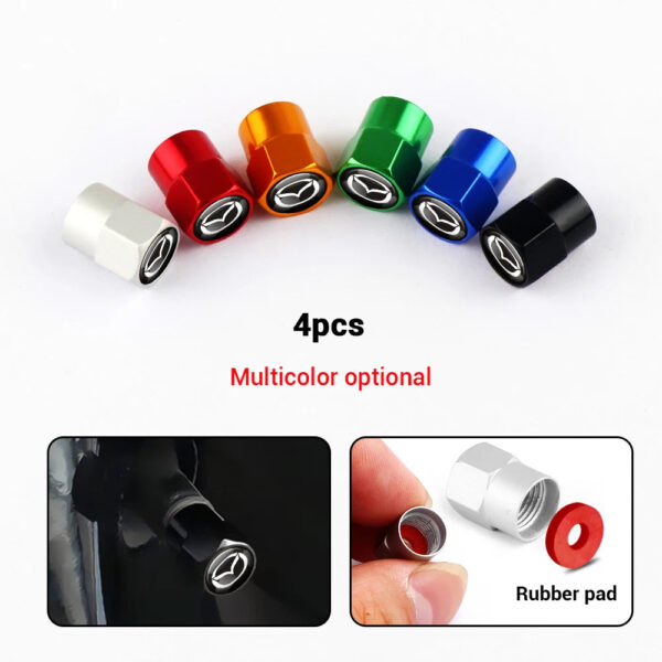 4Pcs Car Styling Aluminium Alloy Wheel Tire Valve Cover Caps Auto Accessories For Mazda CX-3 Bk CX-5 MS Speed 5 6 2 3 CX30 MX-5 - Image 3