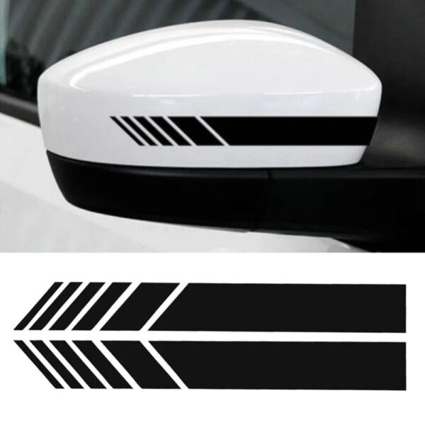 2Pcs Universal Auto Car Sticker Non Fading Fashion Color Stripe Car Sticker Racing Strips Side Rear View Mirror Decor Decal - Image 5