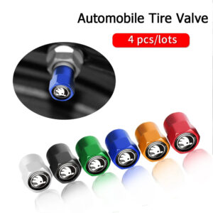 Car Accessories 4pcs Badge Wheel Tire Valve Stem Caps Auto Airtight Covers For Skoda Octavia 2 3 Kodiaq Fabia Karoq Superb 3 VII