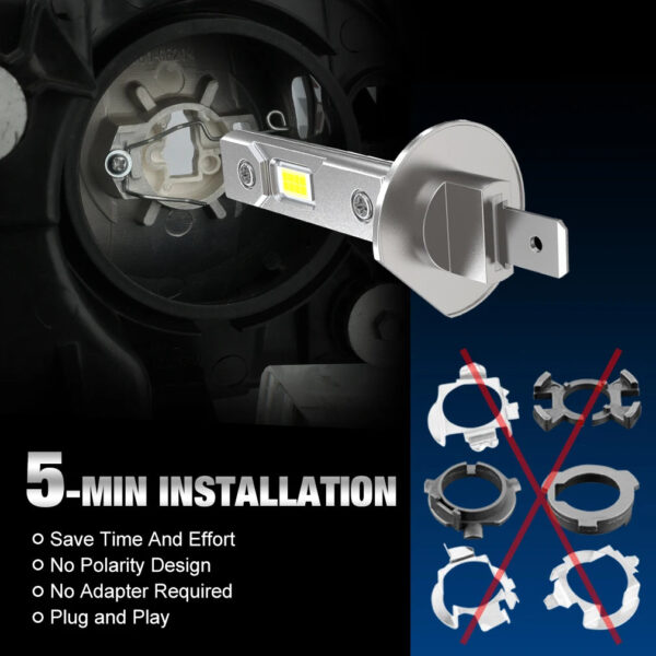 XSTORM H1 H3 LED Headlight Bulb Mini 50W 20000LM CSP for Car Headlamp Fanless Light Auto Diode Fog Lamps 12V 6000K Automobile - Image 5