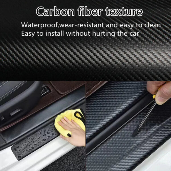 Nano Carbon Fiber Car Stickers DIY Paste Protector Strip Auto Door Sill Side Mirror Anti Scratch Tape Waterproof Protection Film - Image 2