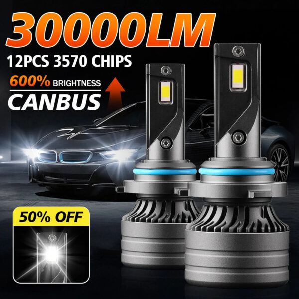 2PCS 9005 9006 LED Car Headlights Led H11 HB3 HB4 30000LM 6000K White Plug and Play Light Bulb Headlight Replacement Accessories - Image 7