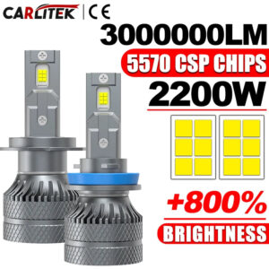 2200W 3000000LM Canbus H4 H7 H1 LED H8 H9 H11 9005 9006 9012 HB3 HB4 Car LED Headlight Auto Fog Lamp LED Bulb 6000K 12V 12pc CSP