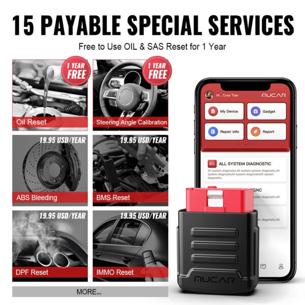 MUCAR BT200 Automotive Diagnostic Tools Obd 2 Bluetooth Wifi Scanner for All Cars Auto Obd2 Tester 15 Resets Diagnosis - Image 4